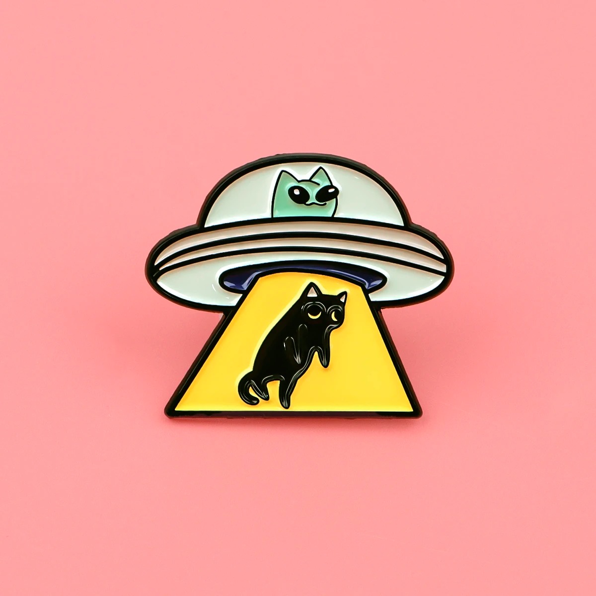 UFO Alien Enamel Pin Black Cat - Model Kit Ufo 评论和价格