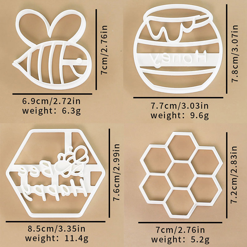 4 Pcs Bee Themed Cookie Cutter - Model Kit For Beginners 评论和价格