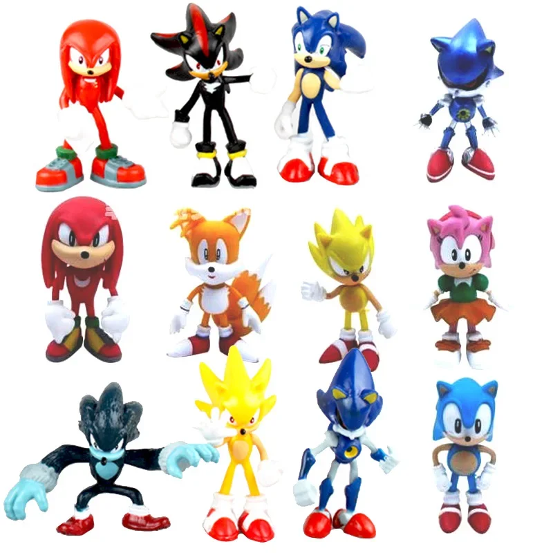 6Pieces/Set Sonic Action Figur - Model Kit Sonic 评论和价格