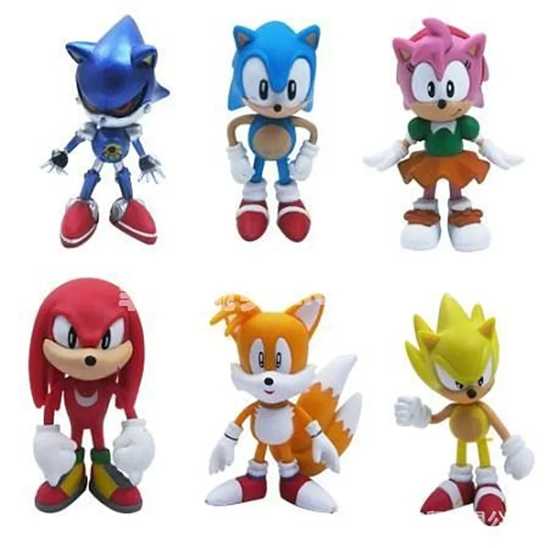 6Pieces/Set Sonic Action Figur - Model Kit Sonic 评论和价格