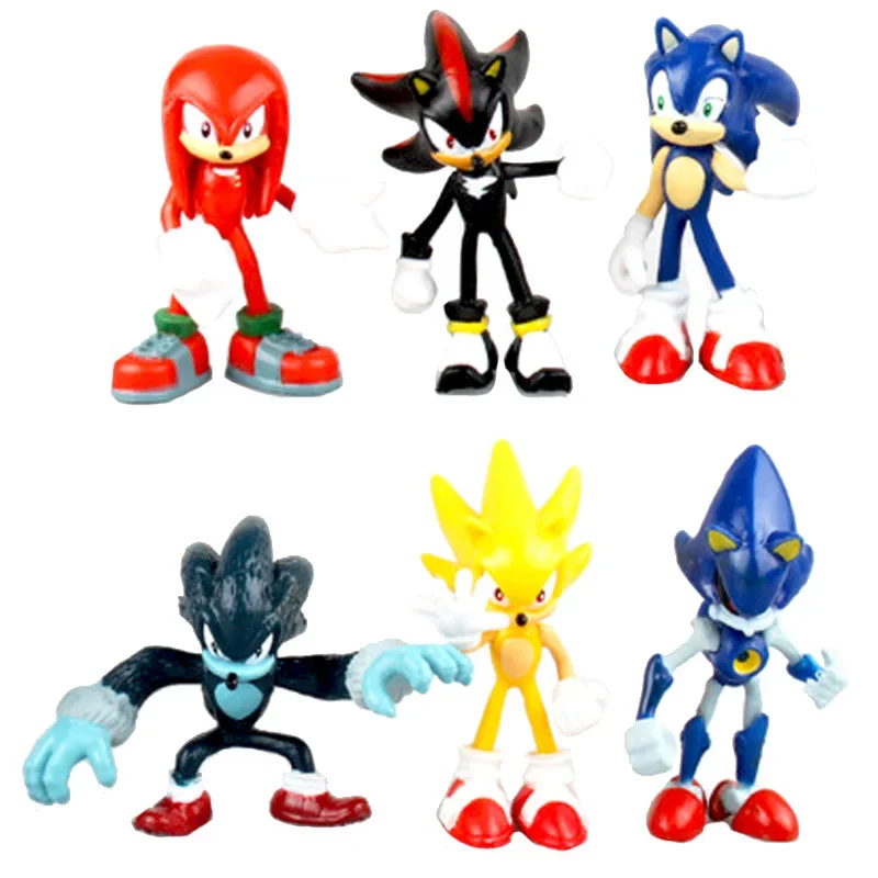 6Pieces/Set Sonic Action Figur - Model Kit Sonic 评论和价格